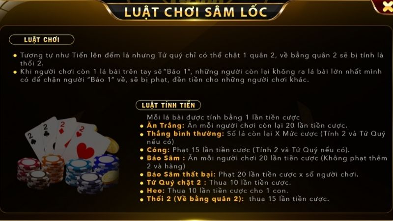 Luật chơi Sâm GO88